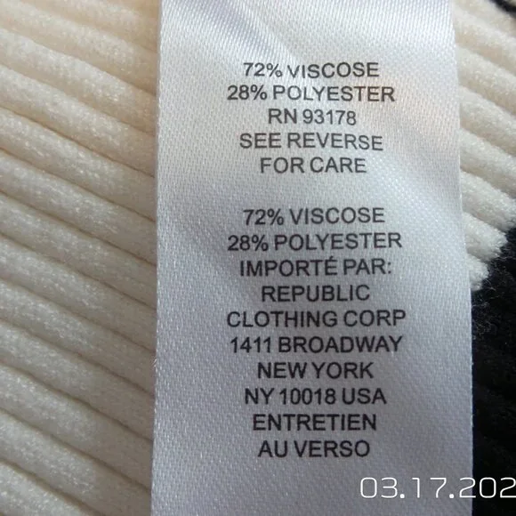 ELIE TAHARI Women's Sweater White w/Black Stripes Size Medium Like NEW - Picture 8 of 9